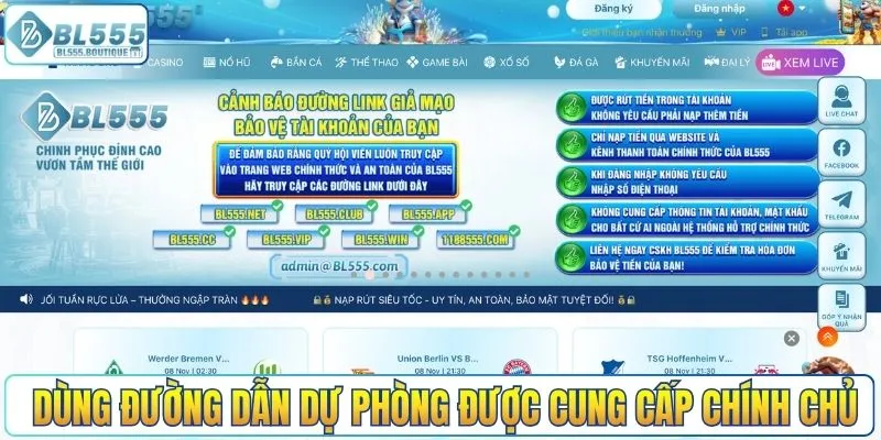 Dùng đường dẫn dự phòng được cung cấp chính chủ